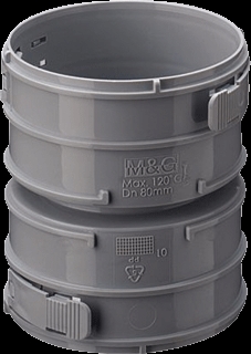 Koppelstuk PP 130mm flex/flex (Burgerhout)